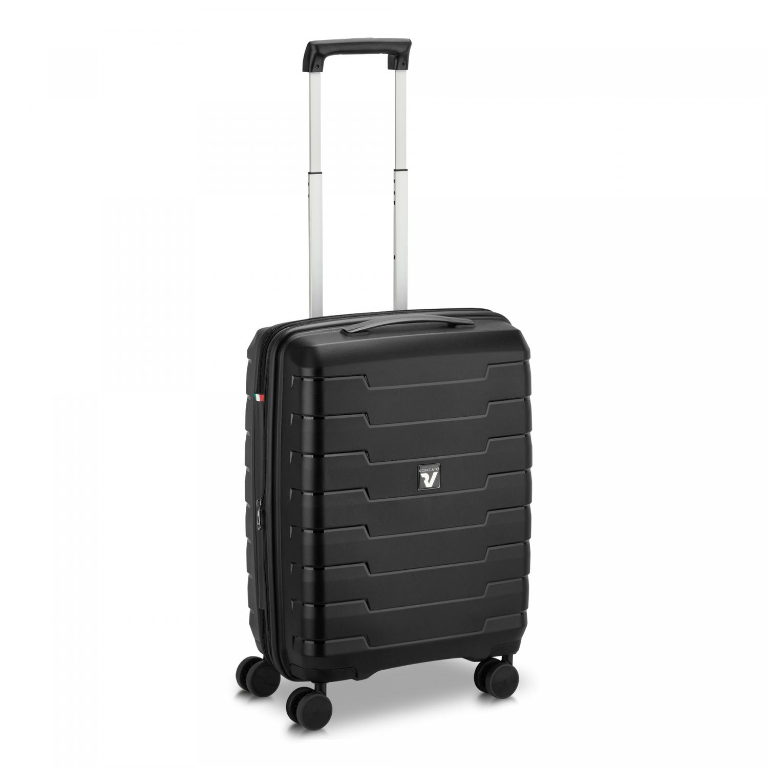 SKYLINE 2.0 Trolley bagaglio a mano 55x40x20/25 cm Espandibile - Nero