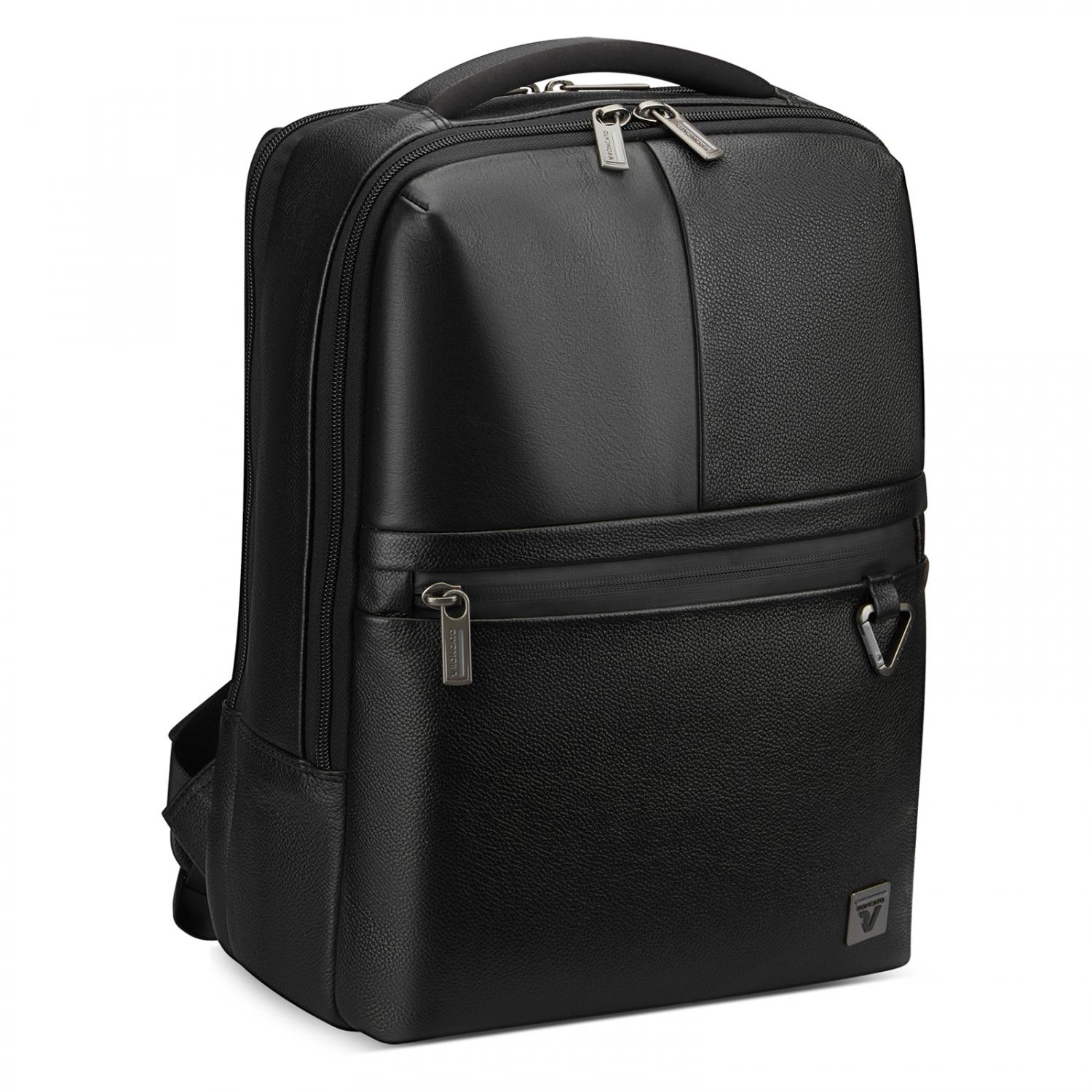 TRIAL DLX Zaino in pelle porta PC 14 -  40,5x30x14 cm - Nero