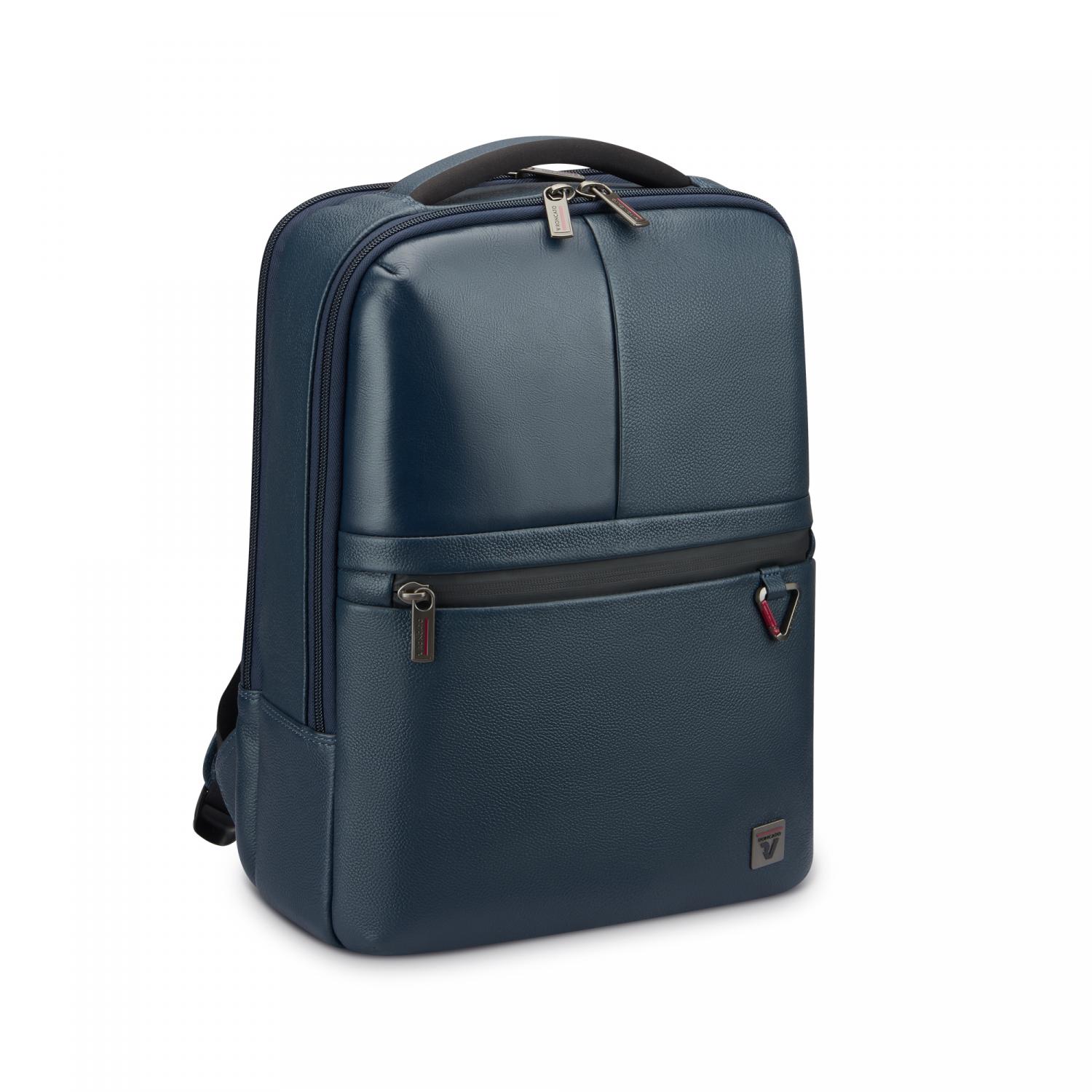 Roncato Trial Dlx Zaino In Pelle Porta Pc 15.6 - 42x30,5x15 Cm - Blu Navy