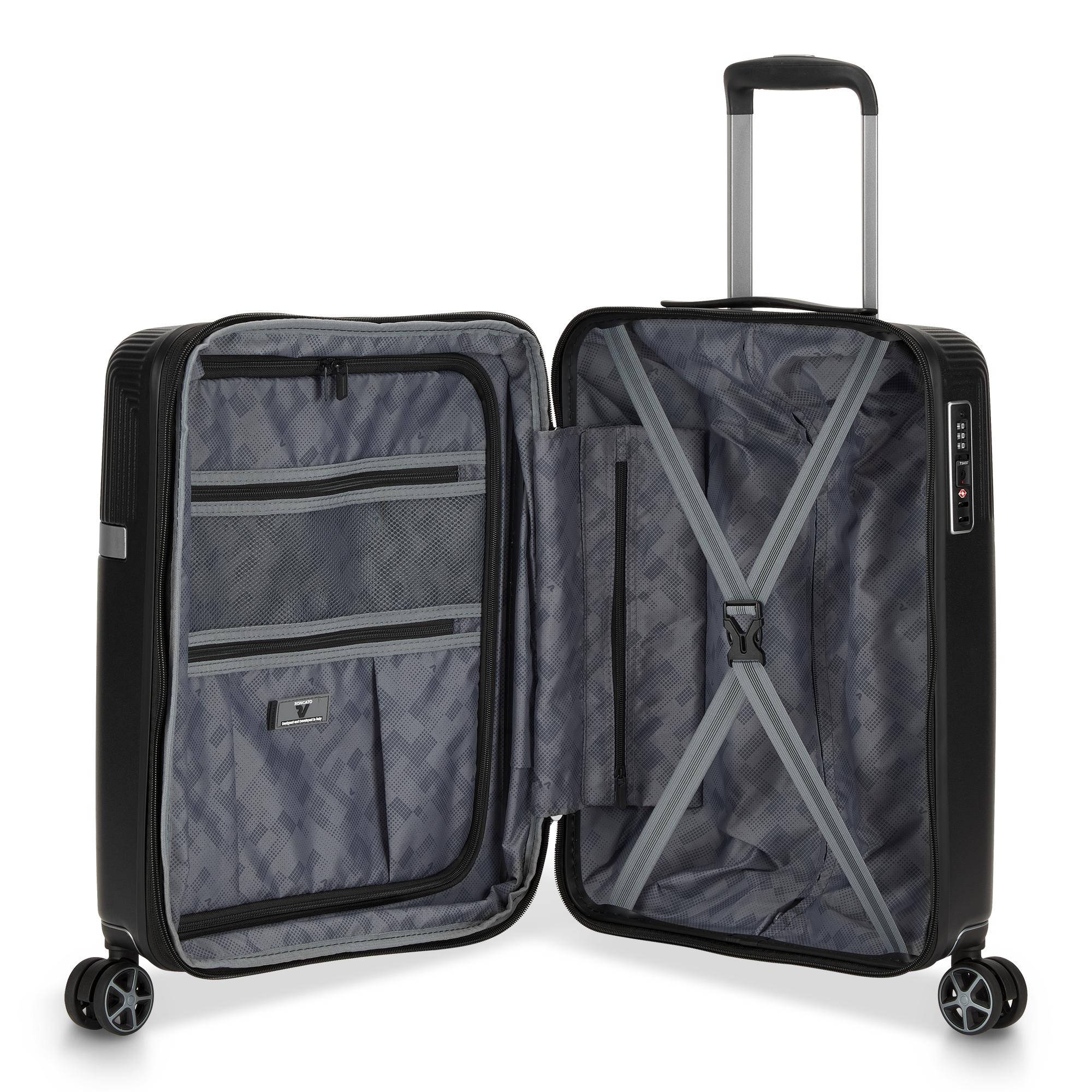 AIRGLAM Trolley bagaglio a mano 55x40x20/25 cm Espandibile - Nero