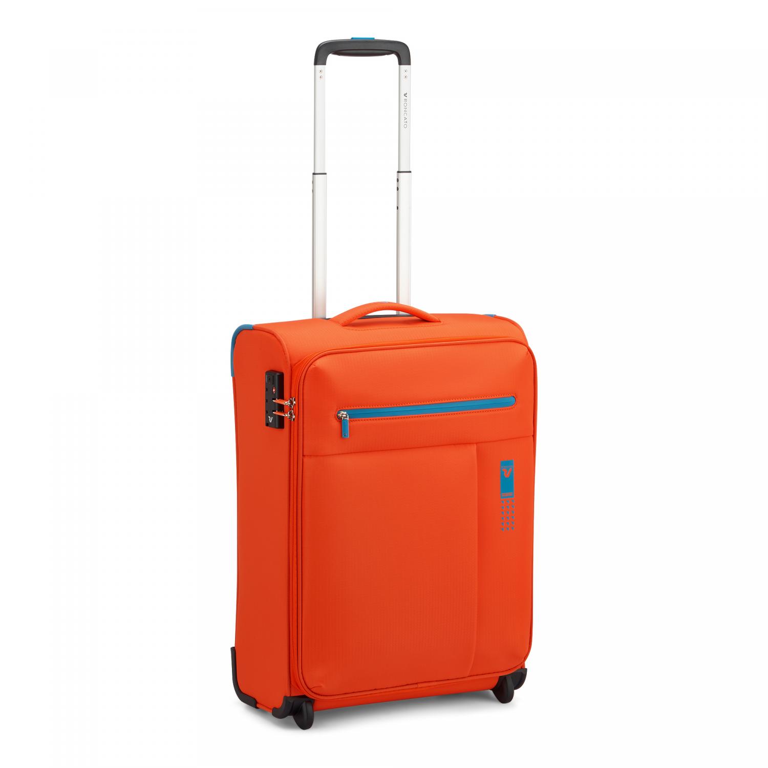 Roncato Lite Soft Trolley Bagaglio A Mano 2 Ruote 55x40x20 Cm - Arancione Brillante