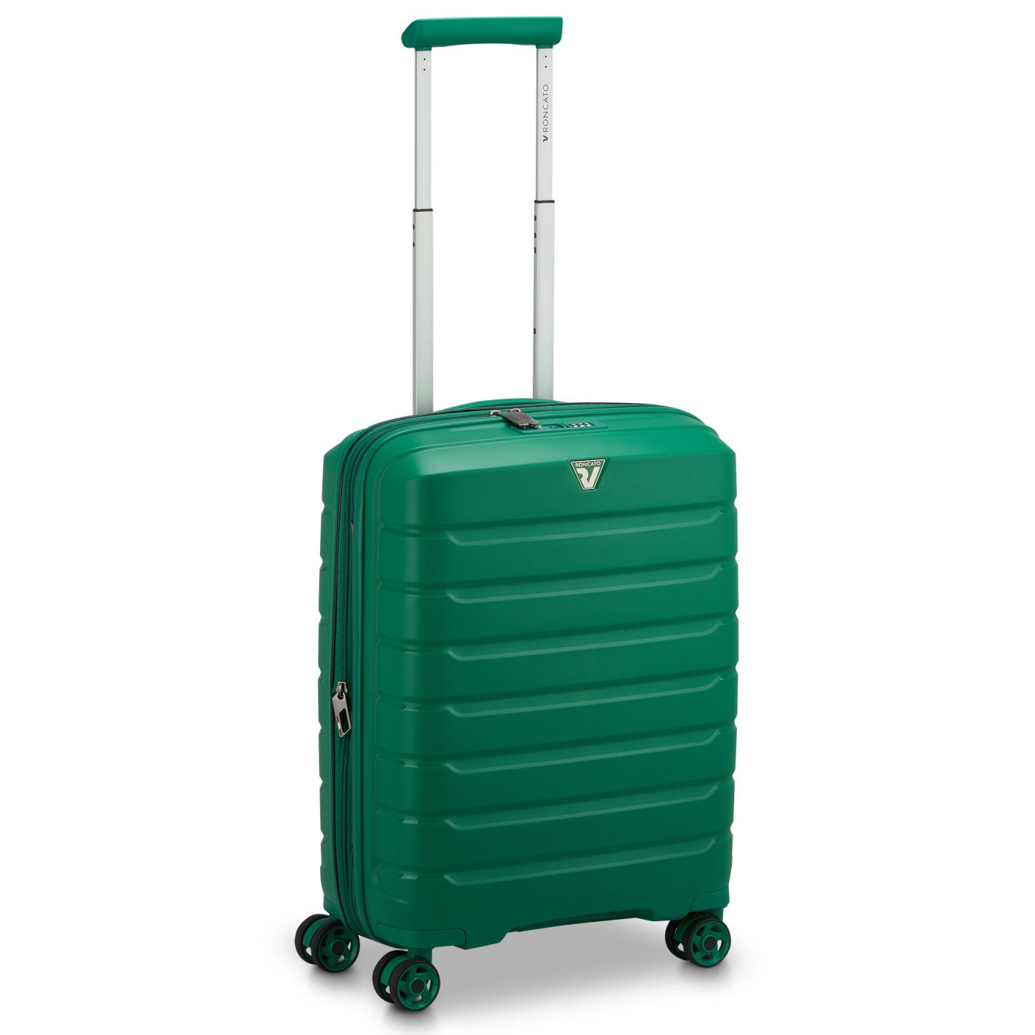 B-FLYING Trolley bagaglio a mano 55x40x20/25 cm Espandibile - Verde  Brillante