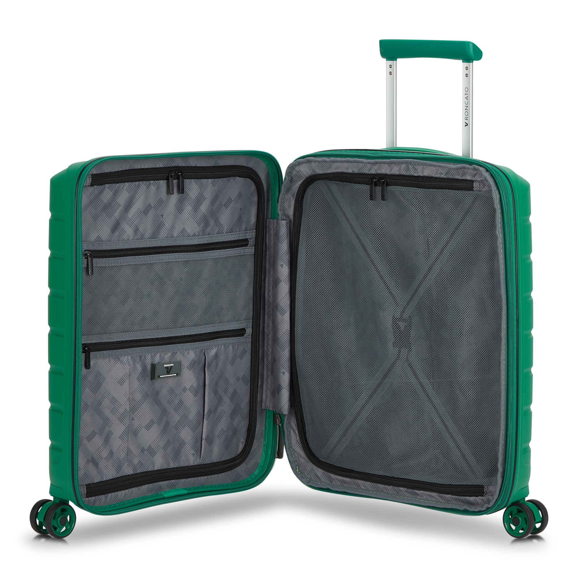 B-FLYING Trolley bagaglio a mano 55x40x20/25 cm Espandibile - Verde Brillante