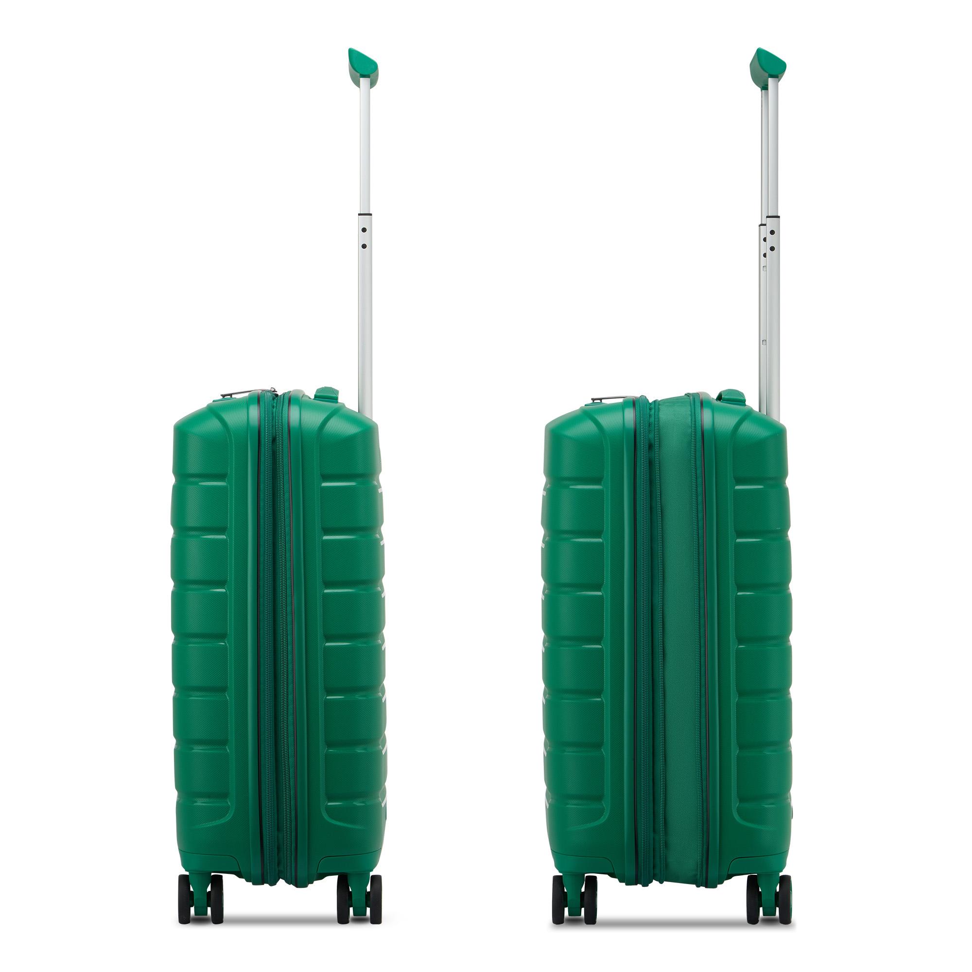 B-FLYING Trolley bagaglio a mano 55x40x20/25 cm Espandibile - Verde Brillante