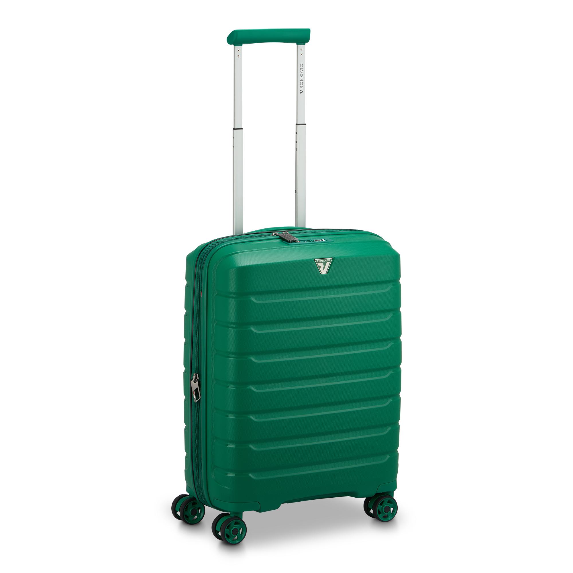 B-FLYING Trolley bagaglio a mano 55x40x20/25 cm Espandibile - Verde Brillante