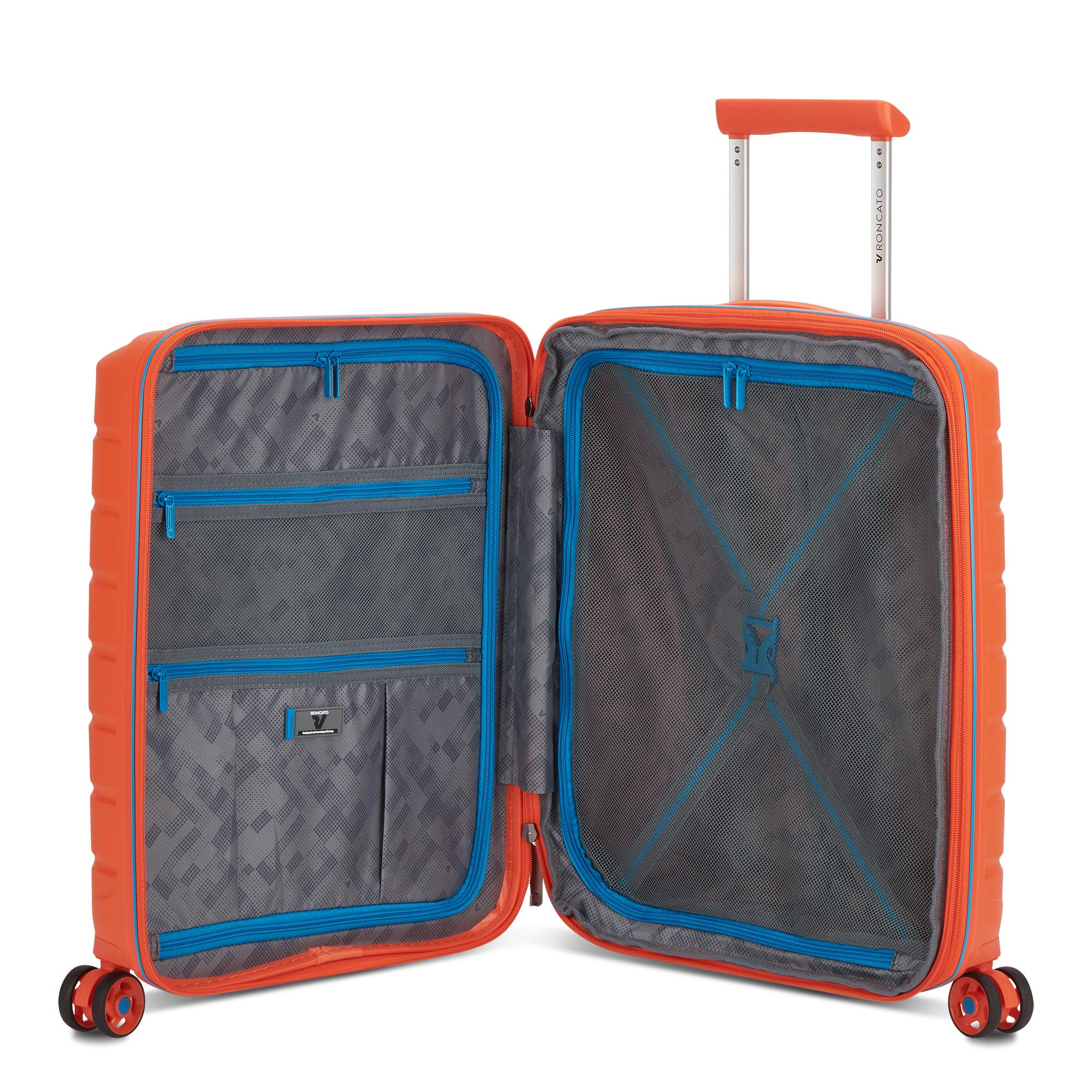 B-FLYING Valise cabine 55x40x20/25 cm Extensible - Orange brillante