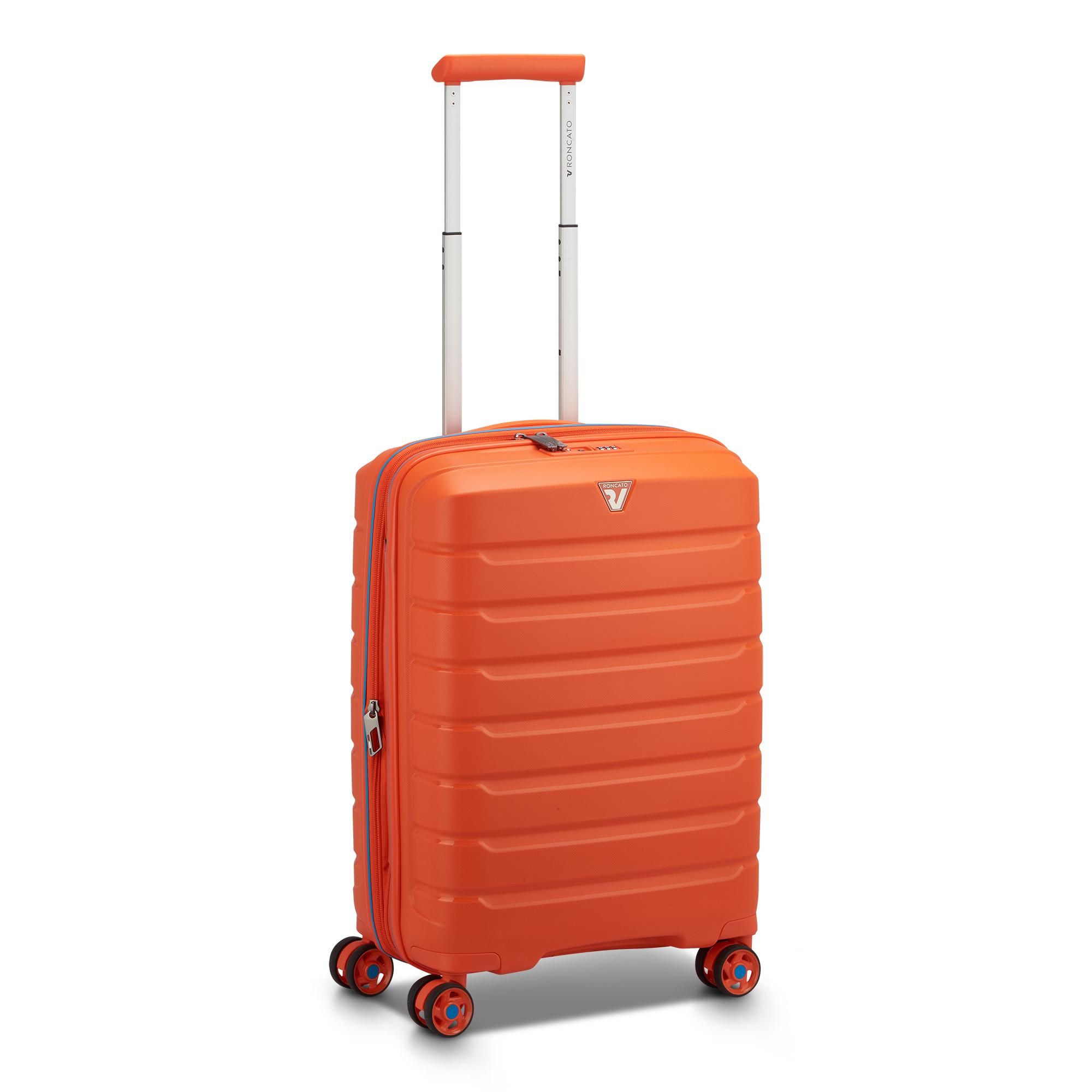 B-FLYING Valise cabine 55x40x20/25 cm Extensible - Orange brillante