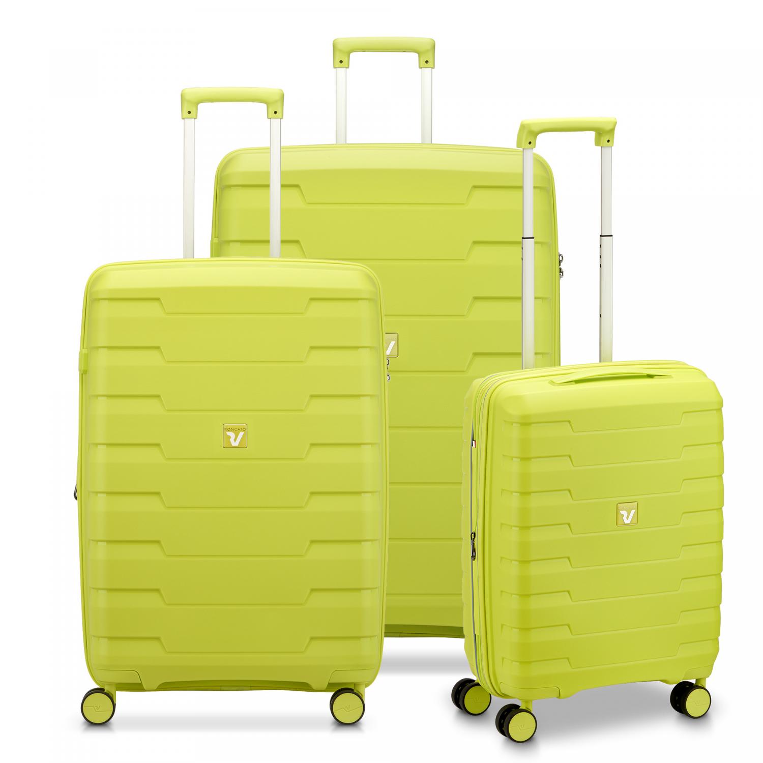 Roncato Skyline 2.0 Set Valigie (grande, Medio, Cabina) - Cyber Lime