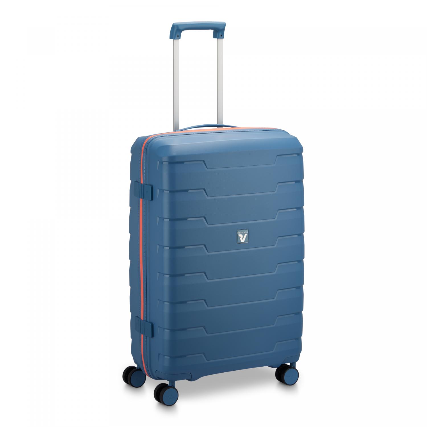 Roncato Skyline 2.0 Neon Trolley Medio 70 Cm - Blu Avio