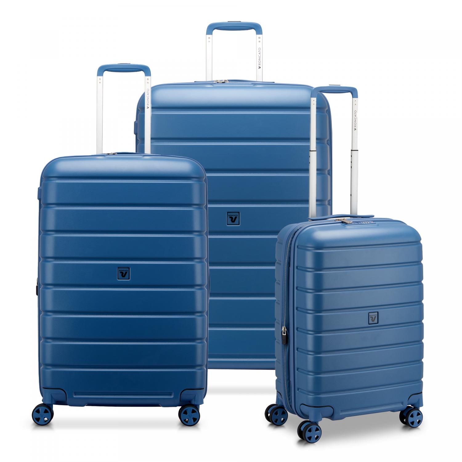 Roncato Relife Set Valigie (grande, Medio, Cabina) - Blu Retrò