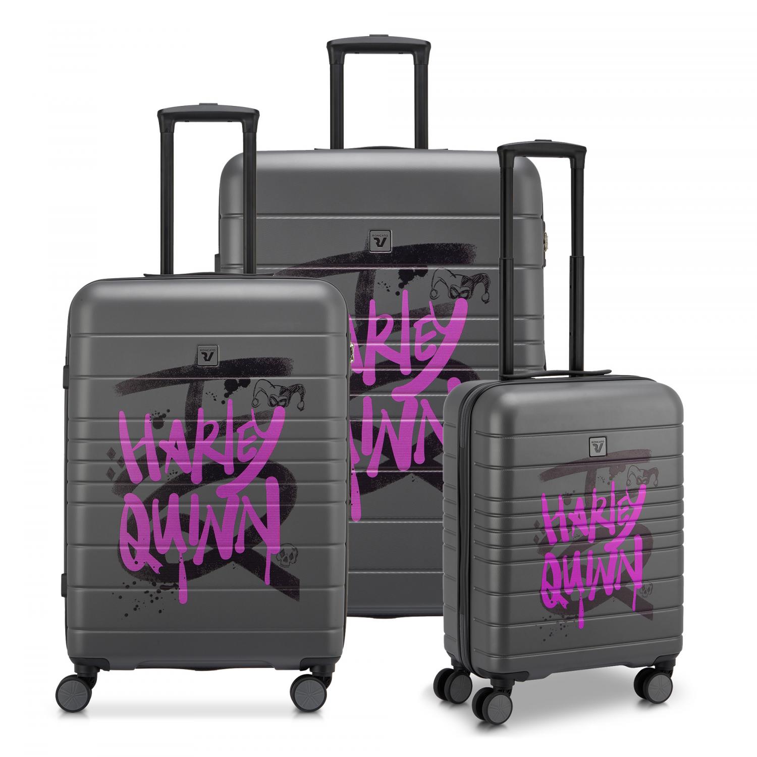 Roncato Dc Comics Set Valigie (grande, Medio, Cabina) - Harley Quinn