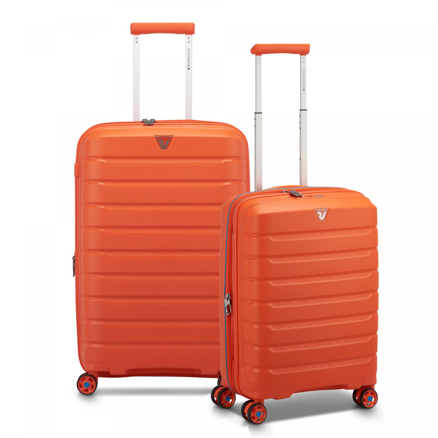 B-FLYING Set de valises Extensible grâce à une fermeture éclair Orange brillante