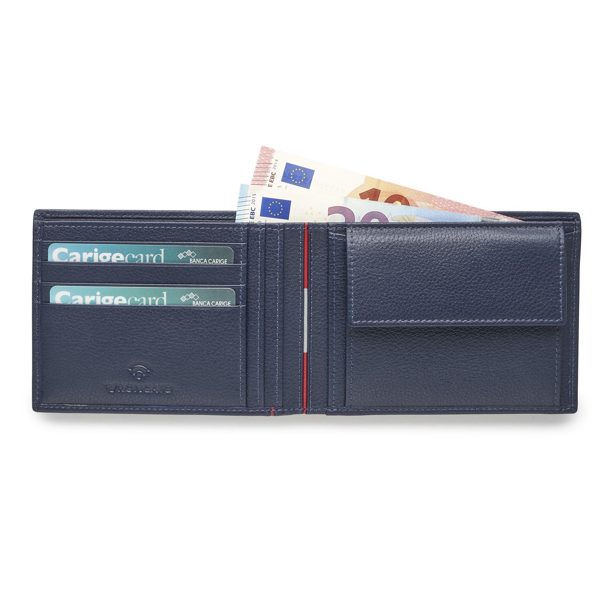 PE-BOSTON Portefeuille homme 13x9.5x1.5 cm - Bleu marine
