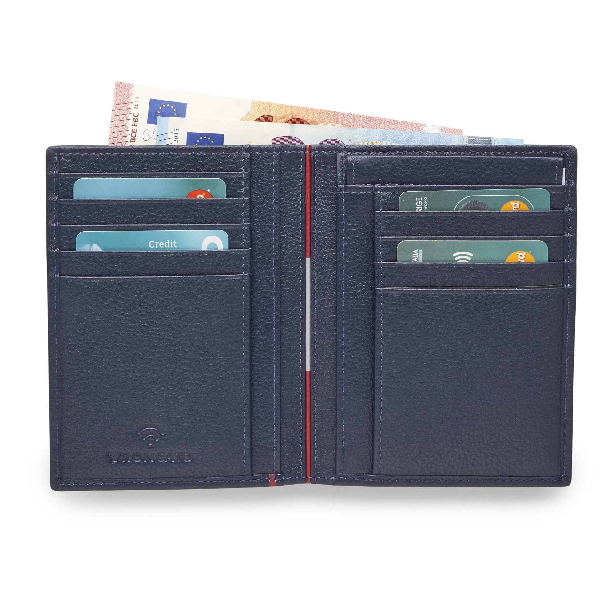 PE-BOSTON Cartera de hombre 9.5x12.5x1.5 cm - Azul Navy