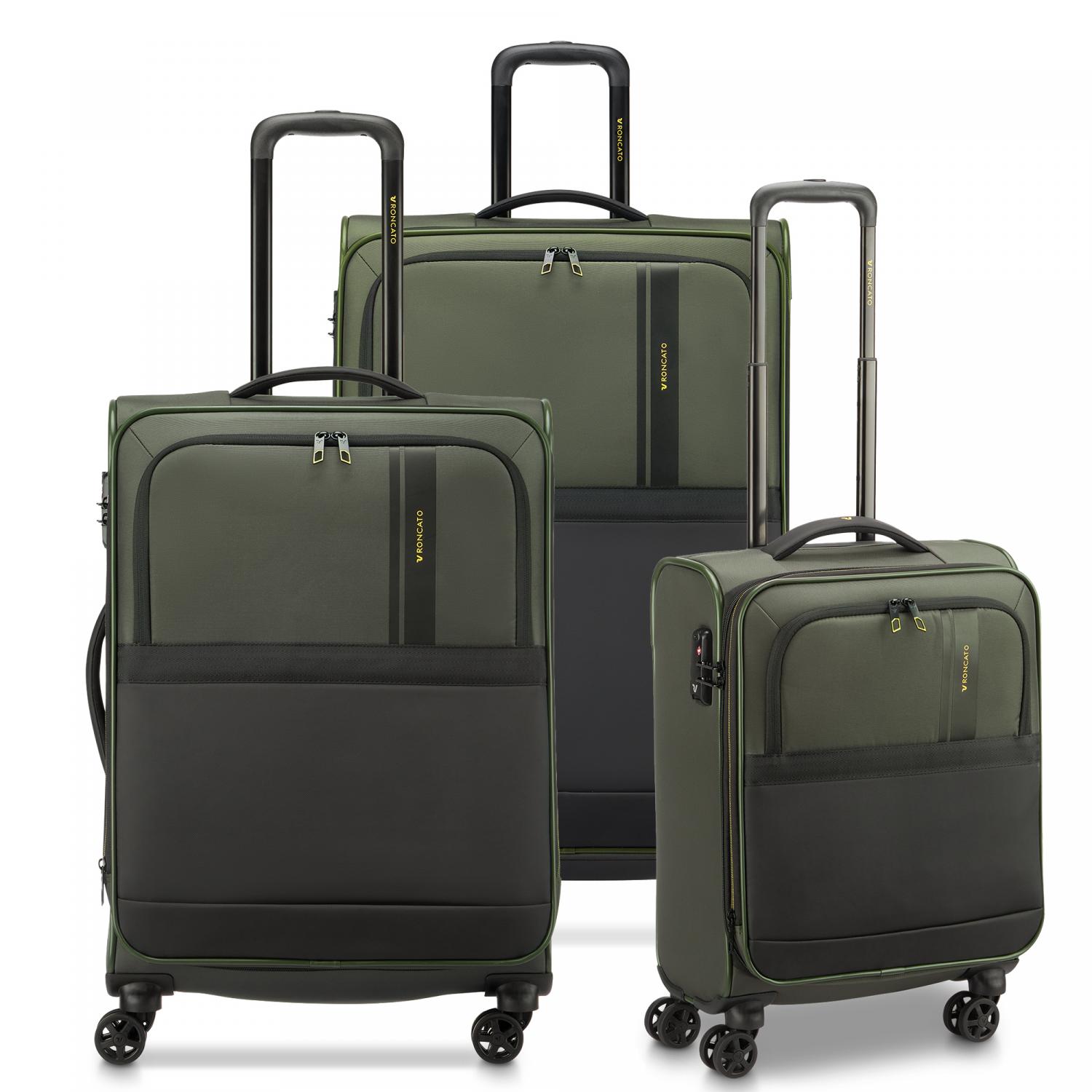 Roncato Metropolitan Travel Set Valigie (grande, Medio, Cabina) - Verde Militare
