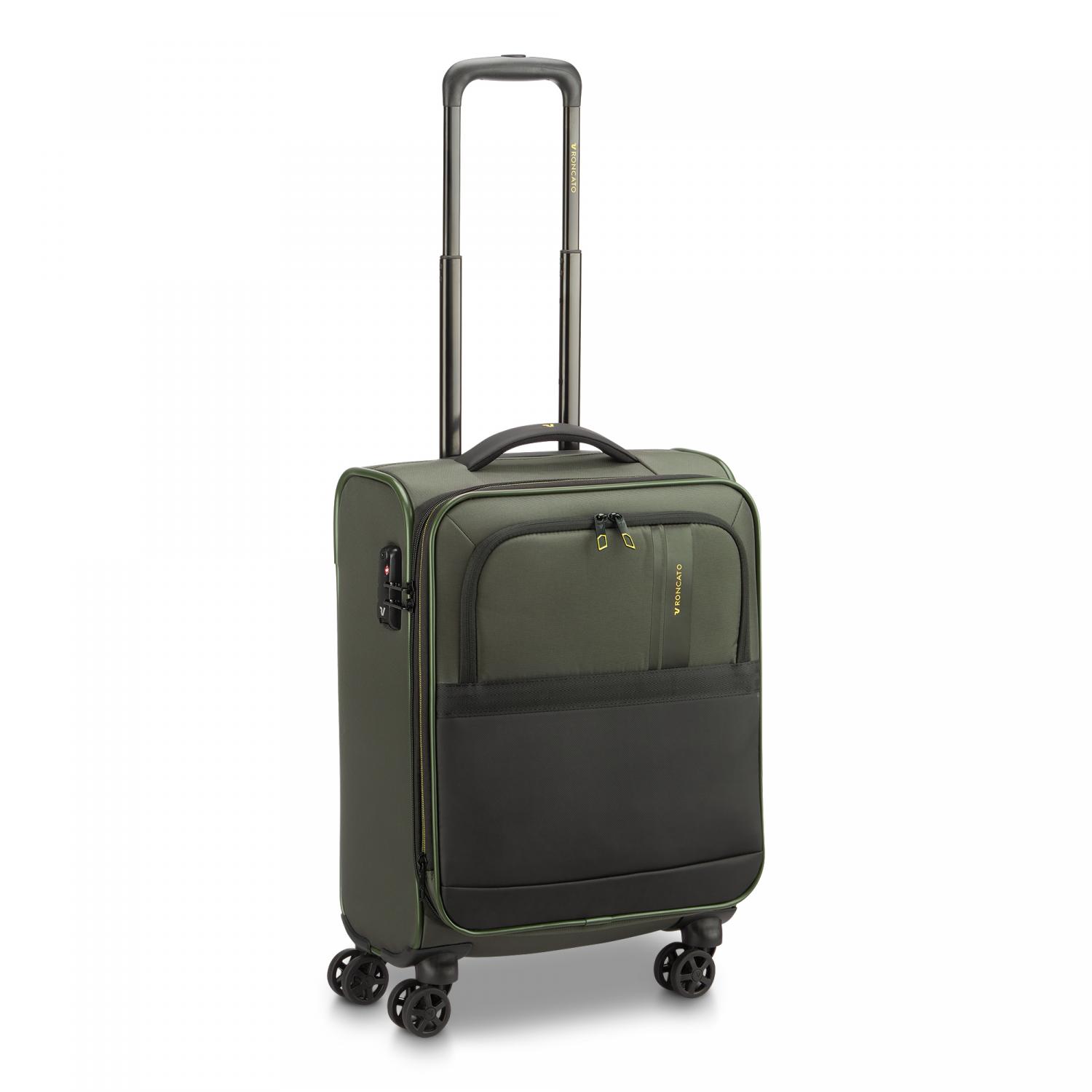 Roncato Metropolitan Travel Trolley Bagaglio A Mano 55x40x20/23 Cm Espandibile - Verde Militare