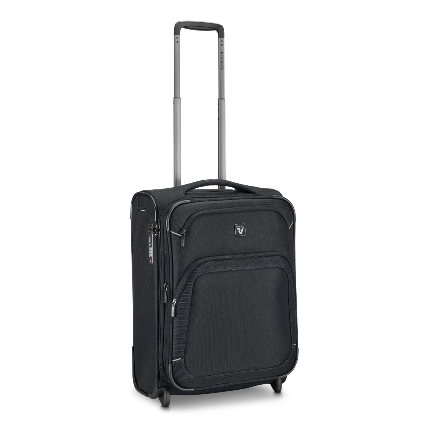 GATEWAY Trolley bagaglio a mano 2 ruote 55x40x20/23 cm Espandibile - Nero