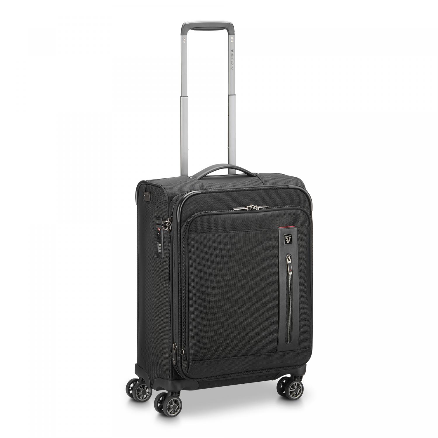 Roncato Cambridge Trolley Bagaglio A Mano Espandibile - 55x40x20/23 Cm Espandibile - Nero
