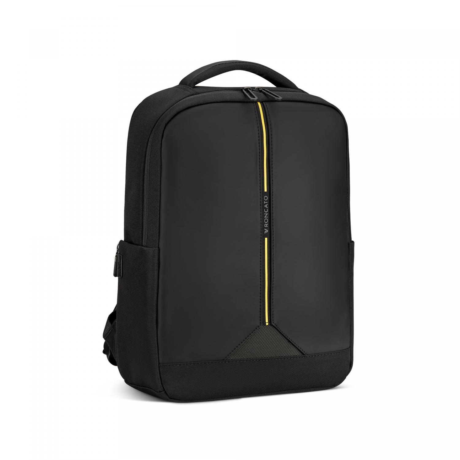 CLAYTON Zaino da lavoro porta PC 14 -  42x30x10 cm - Nero/Giallo