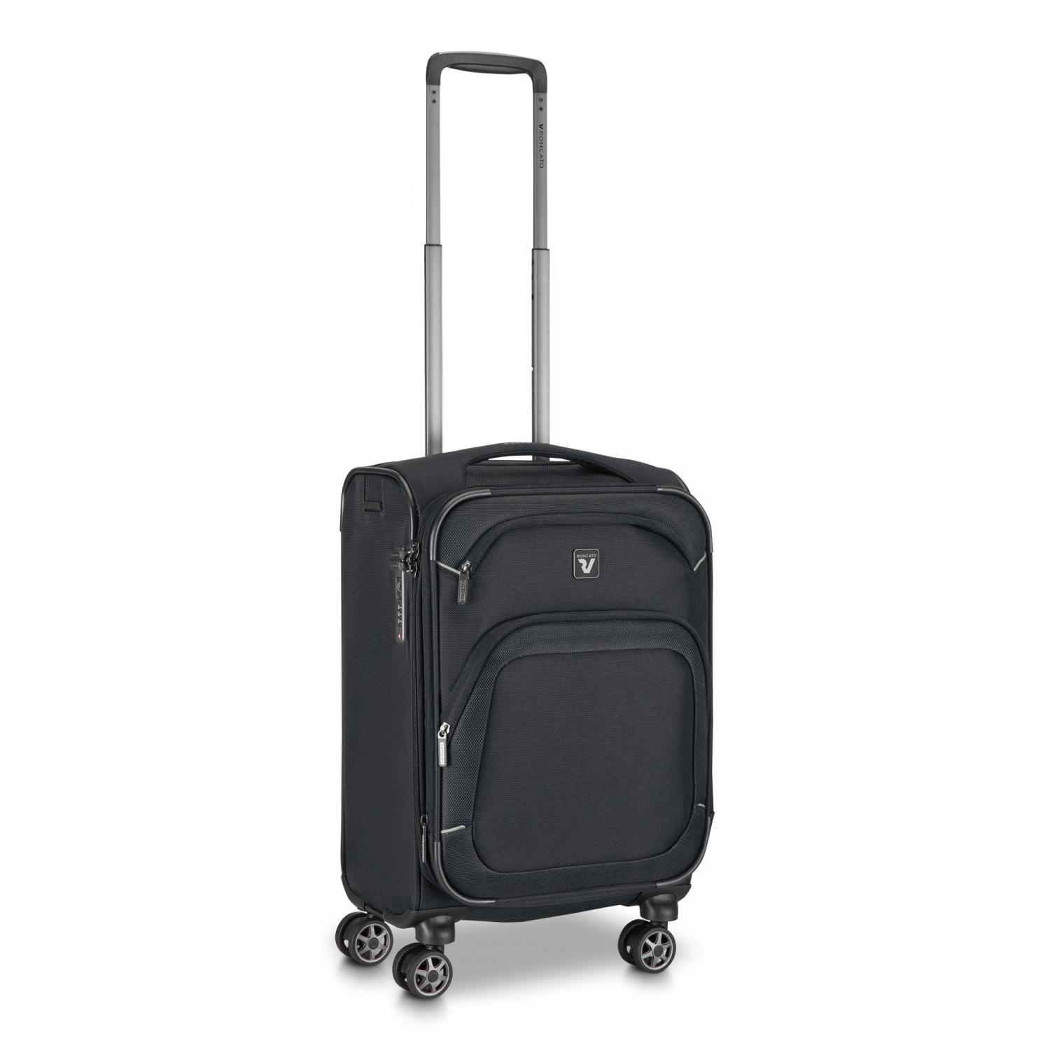 GATEWAY Trolley bagaglio a mano 55x35x23/25 cm Espandibile - Nero
