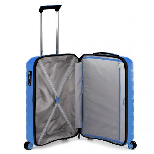 Maleta De Cabina Box Sport Cm. 55x40x20 Negro / Azul Ultramarino