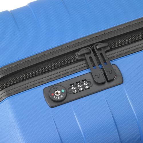 Maleta De Cabina Box Sport Cm. 55x40x20 Negro / Azul Ultramarino