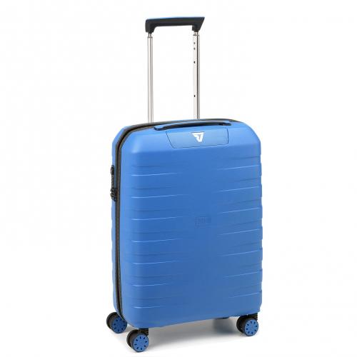 Maleta De Cabina Box Sport Cm. 55x40x20 Negro / Azul Ultramarino