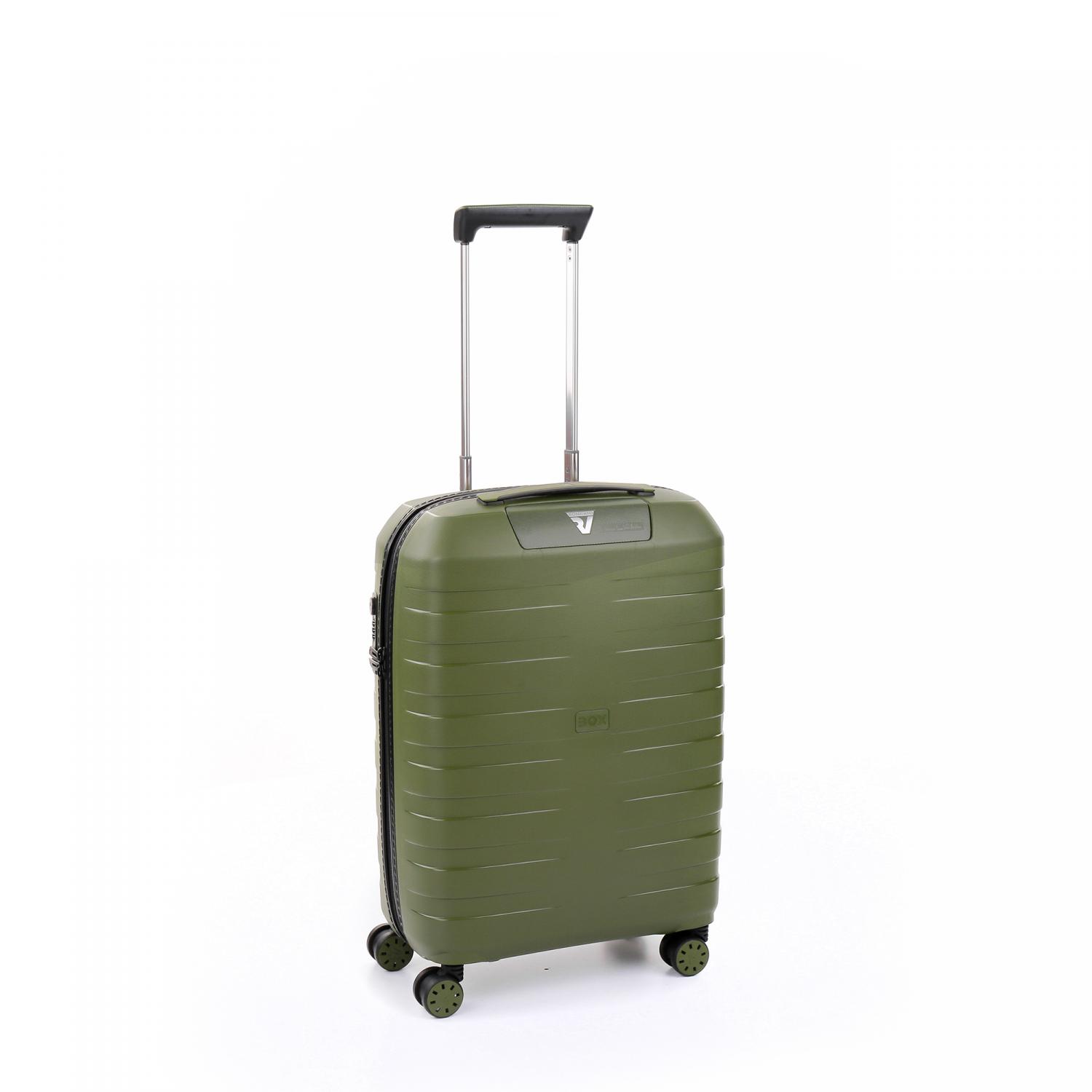 Roncato Box 4.0 Trolley Bagaglio A Mano 55x40x20/23 Cm Espandibile - Verde Militare