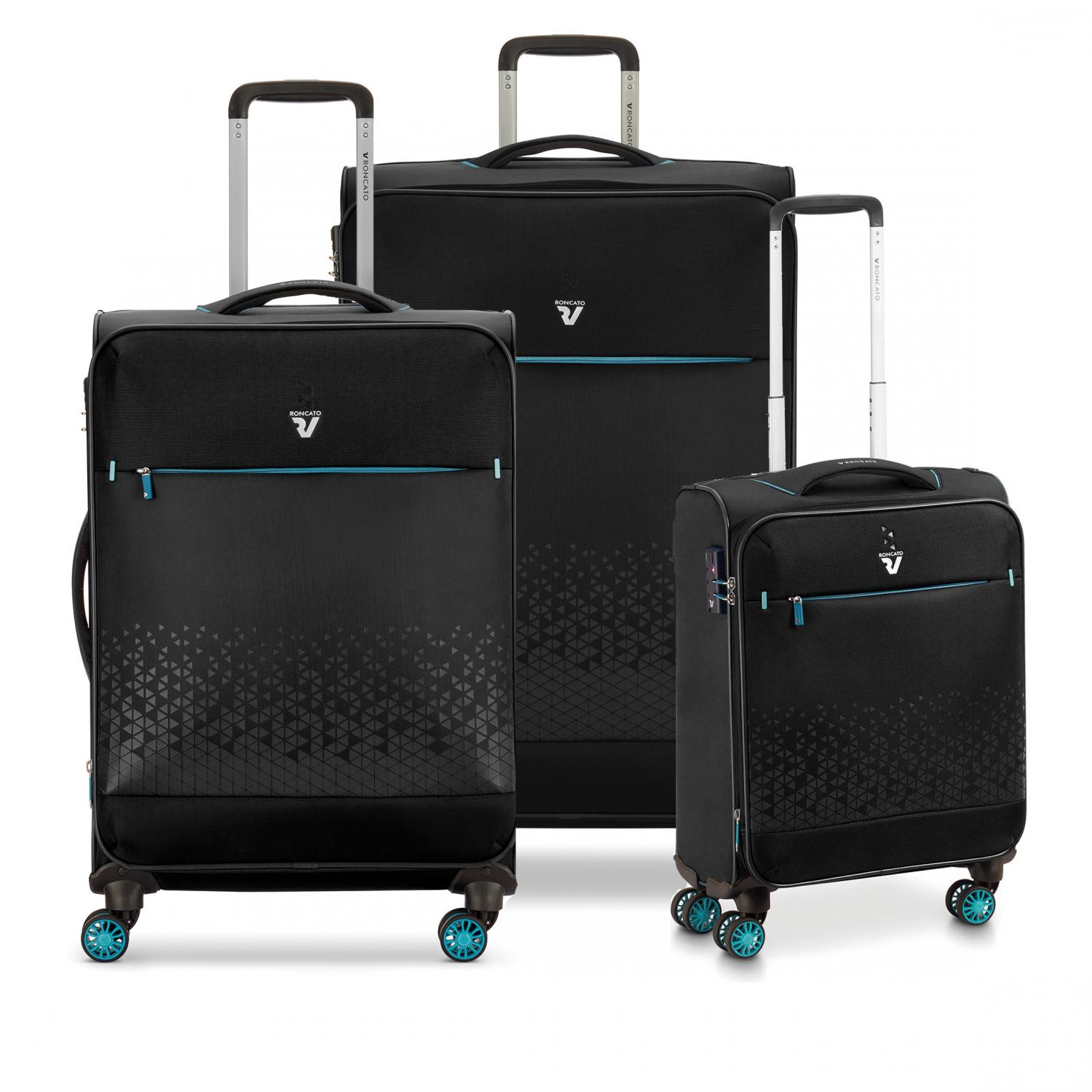 Roncato Crosslite Set Valigie (grande, Medio, Cabina) - Nero