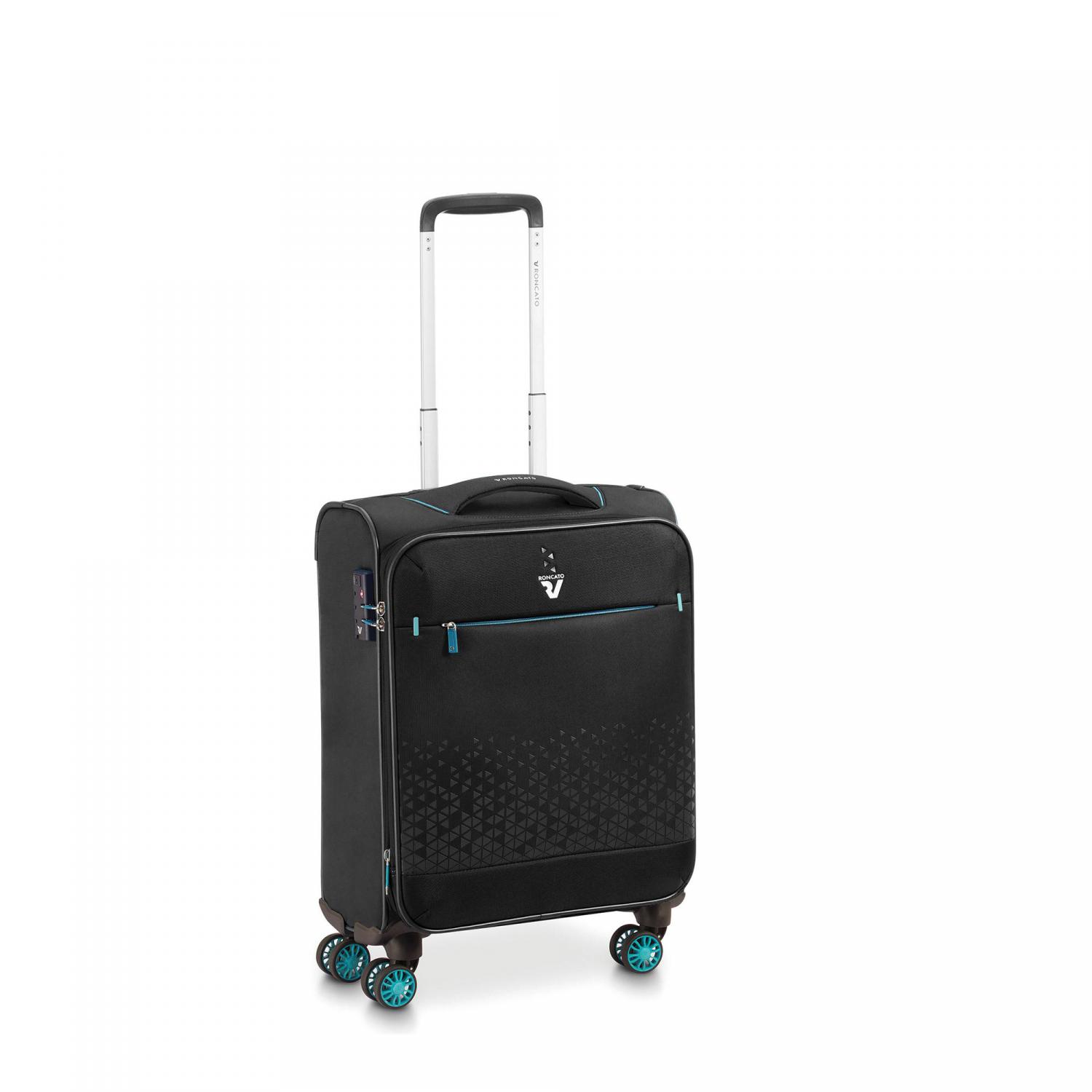 Roncato Crosslite Trolley Bagaglio A Mano 55x40x20/23 Cm Espandibile - Nero