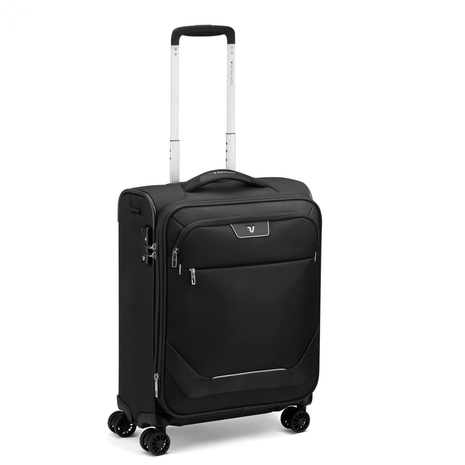 JOY Trolley bagaglio a mano 55x40x20/23 cm Espandibile - Nero