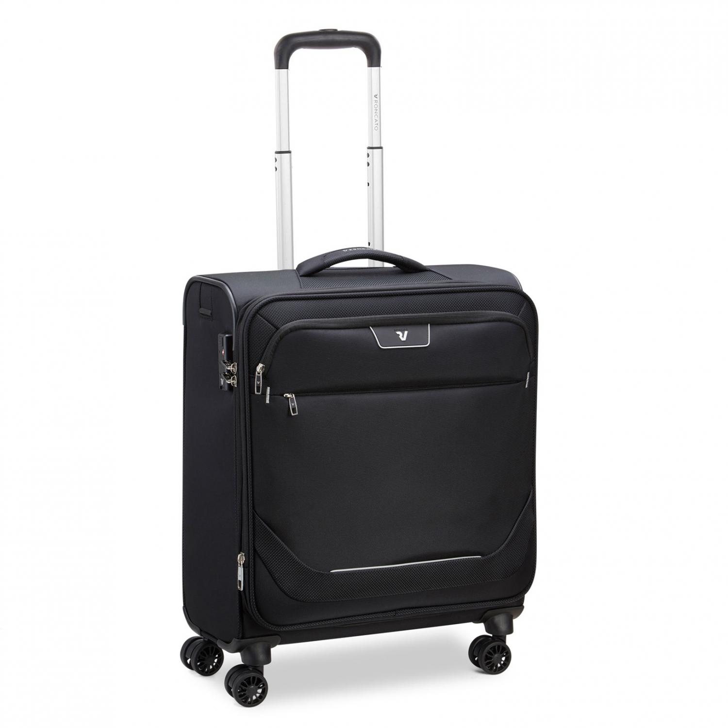JOY Trolley bagaglio a mano 56x45x23/25 cm Espandibile - Nero