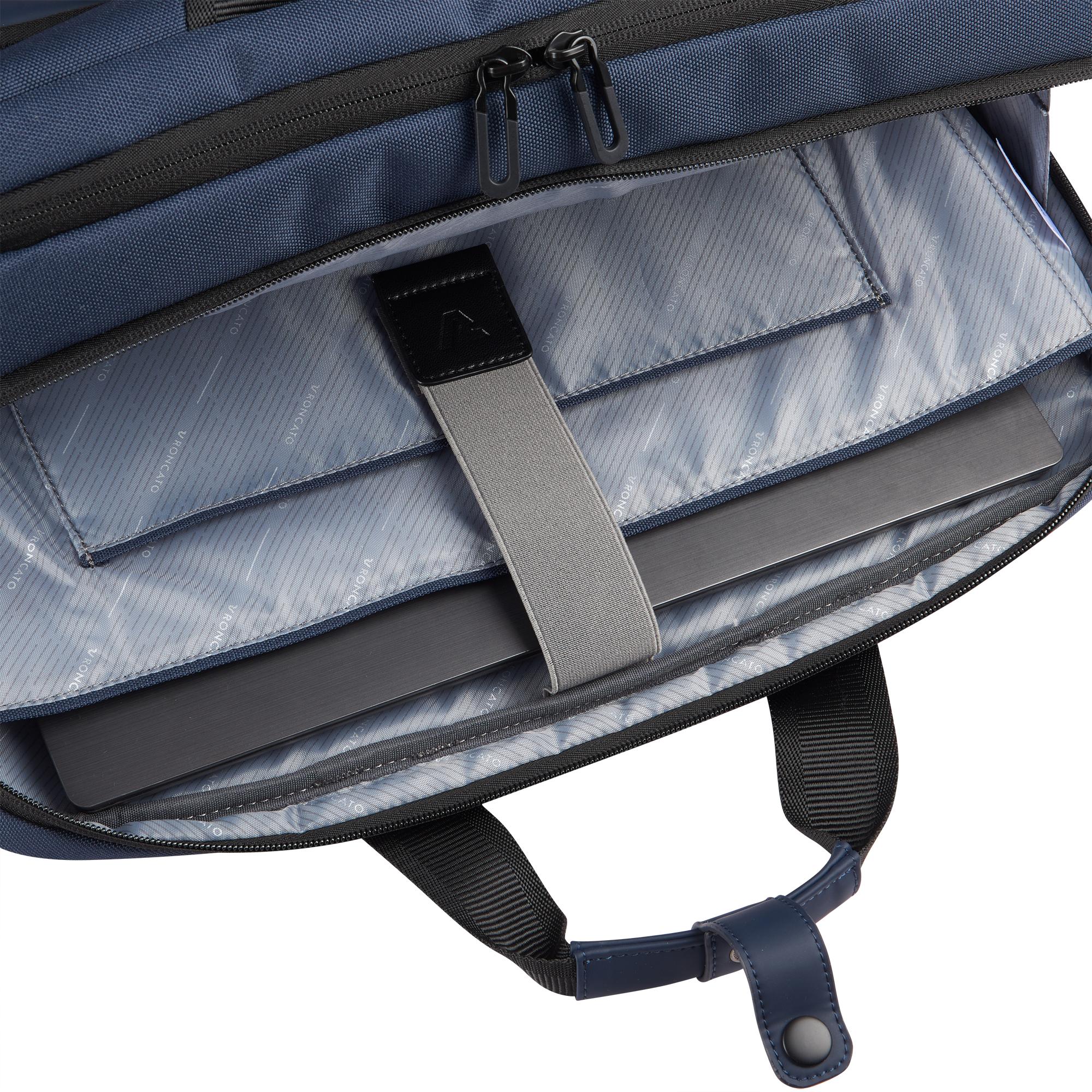 CLAYTON Sacoche pour ordinateur avec compartiment pour ordinateur 15.6 - 31x44x12 cm - Bleu nuit