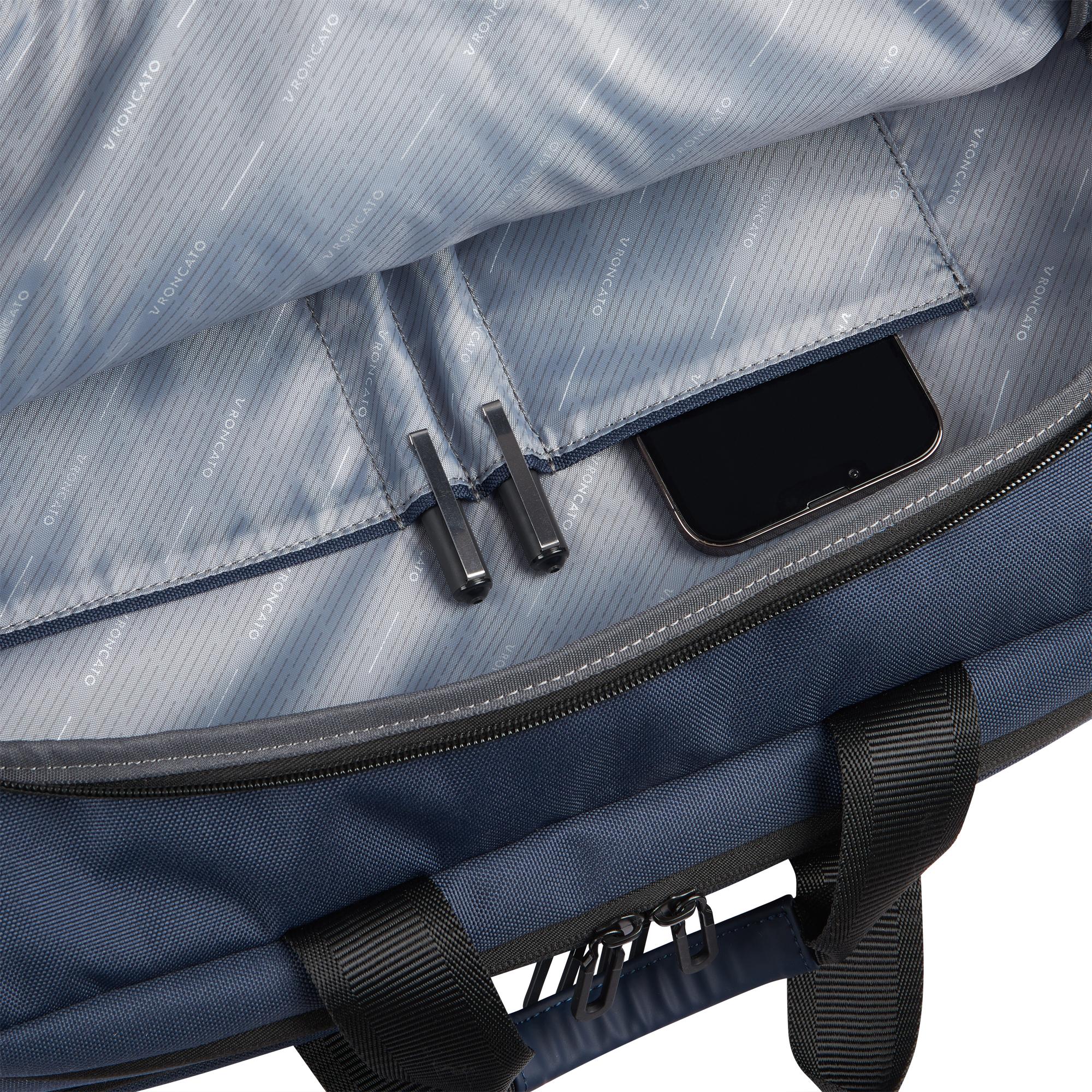 CLAYTON Sacoche pour ordinateur avec compartiment pour ordinateur 15.6 - 31x44x12 cm - Bleu nuit