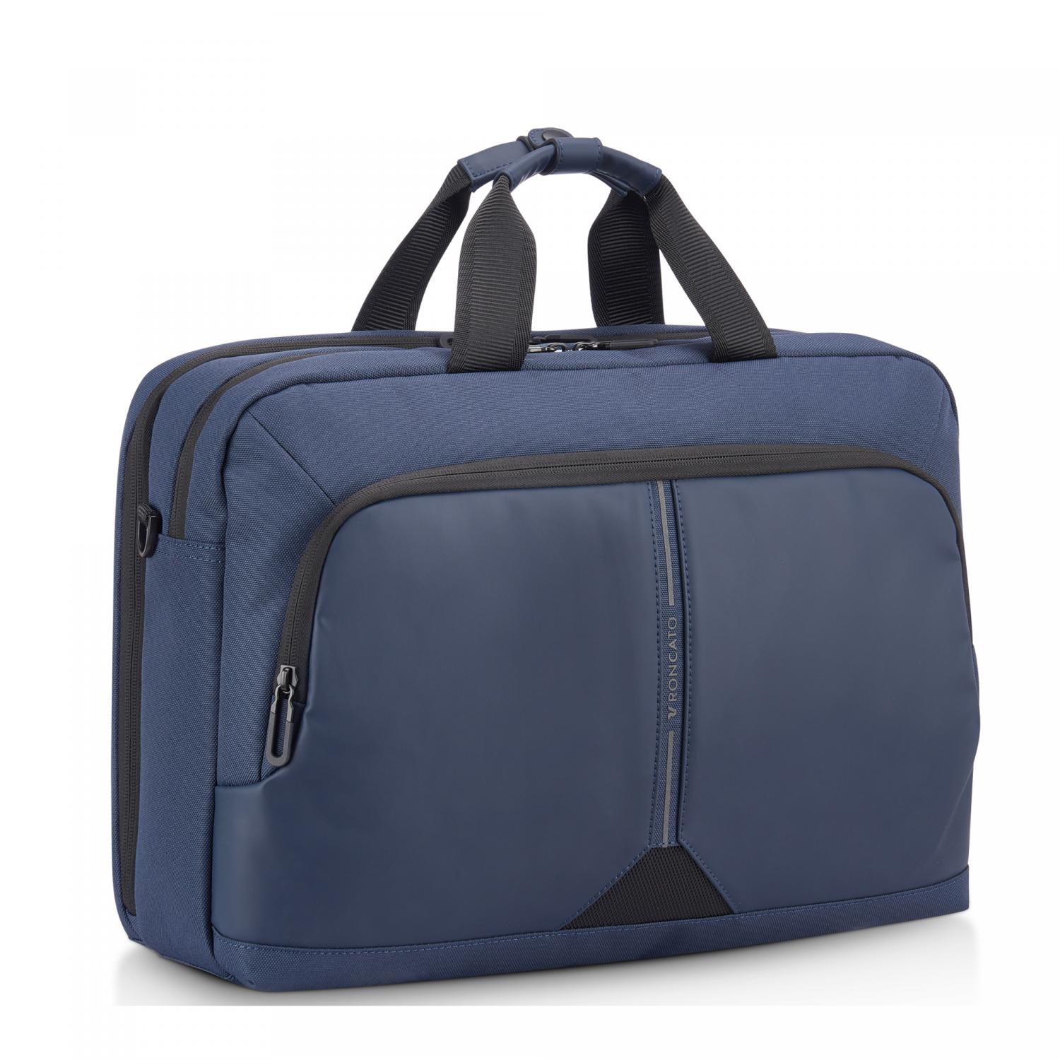 CLAYTON Sacoche pour ordinateur avec compartiment pour ordinateur 15.6 -  31x44x12 cm - Bleu nuit