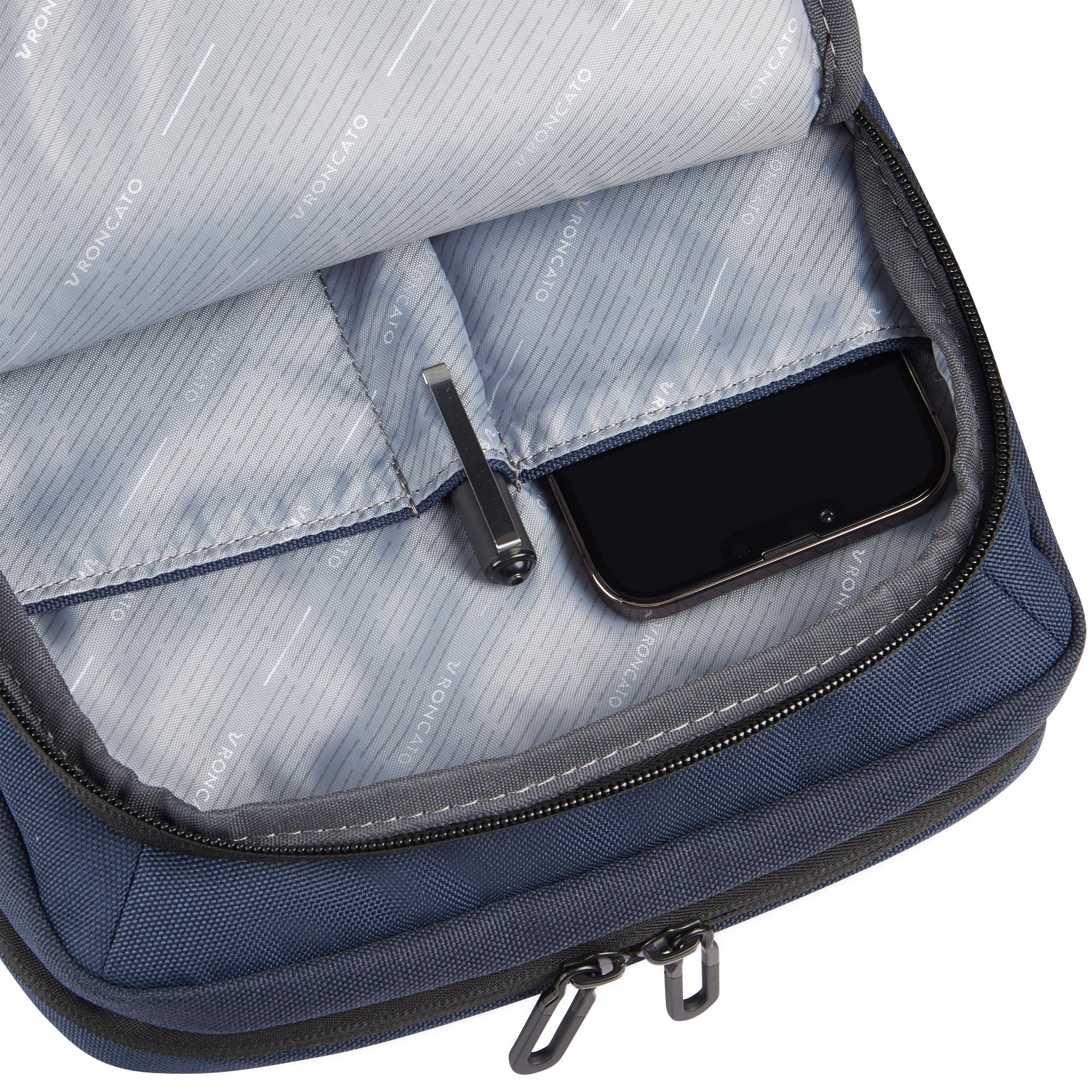 CLAYTON Sacoche homme 22x28x7 cm - Bleu nuit