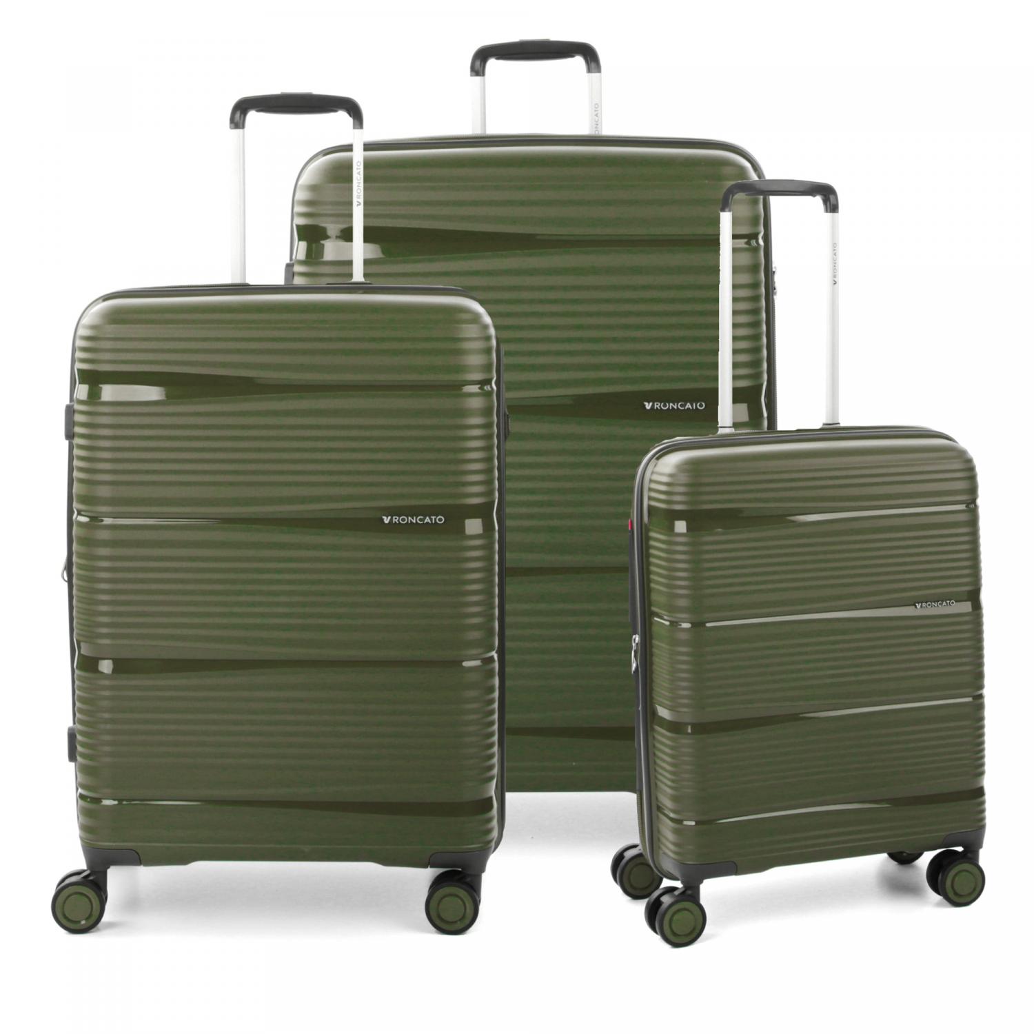 Roncato R-lite Set Valigie (grande, Medio, Cabina) - Verde Militare