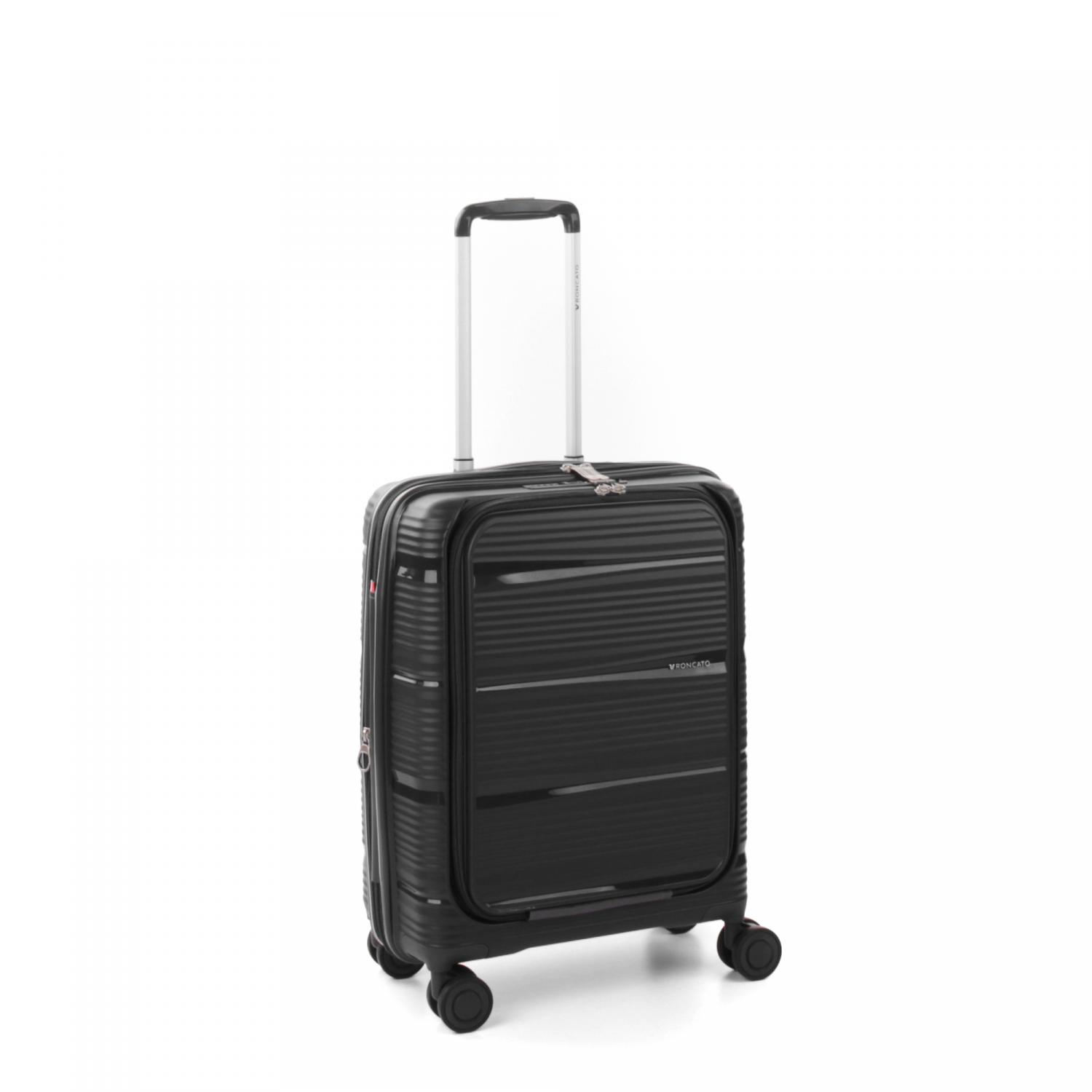 Roncato R-lite Trolley Bagaglio A Mano Con Sistema Di Chiusura Tsa - 55x40x20 Cm - Nero