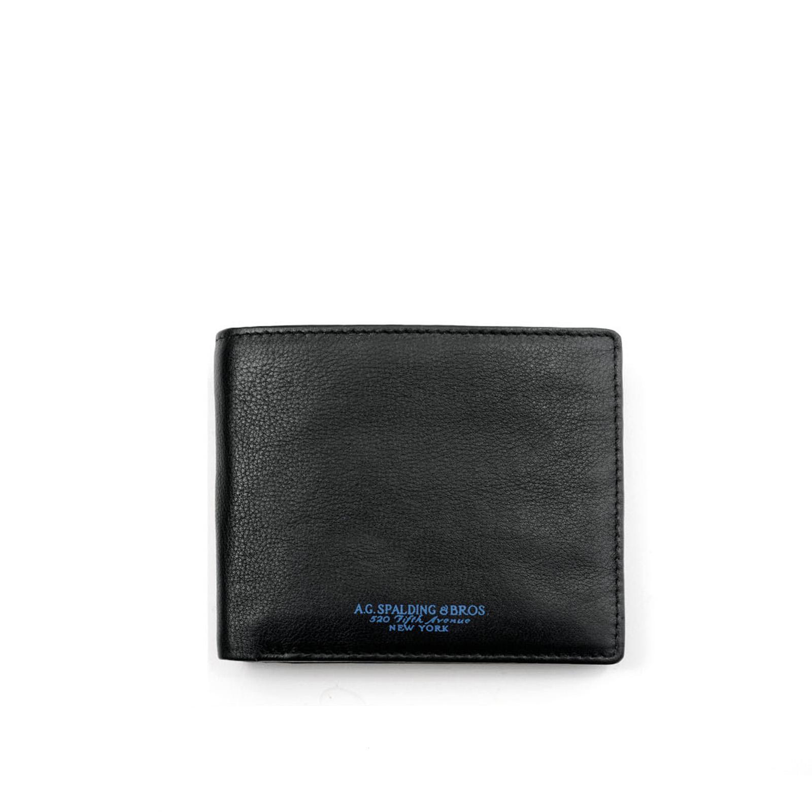 Manhattan Color Horiz. 4cc+coins Holder Wallet BLACK/blue A.G.Spalding&Bros