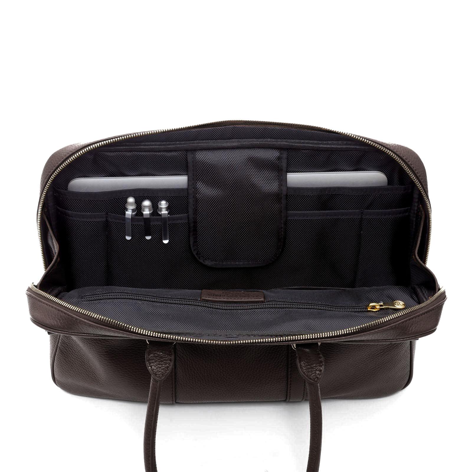 Tiffany  Woman Short Handles Briefcase Dark Brown 