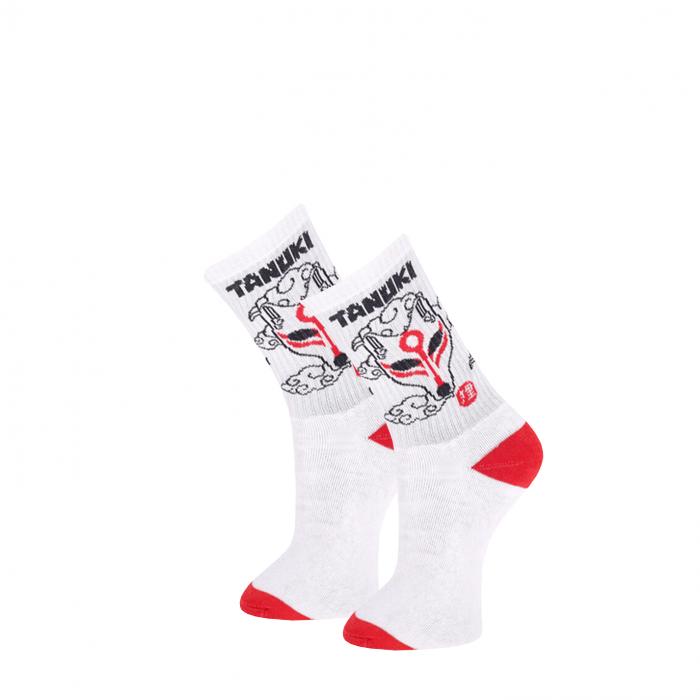 tanuki socks white red