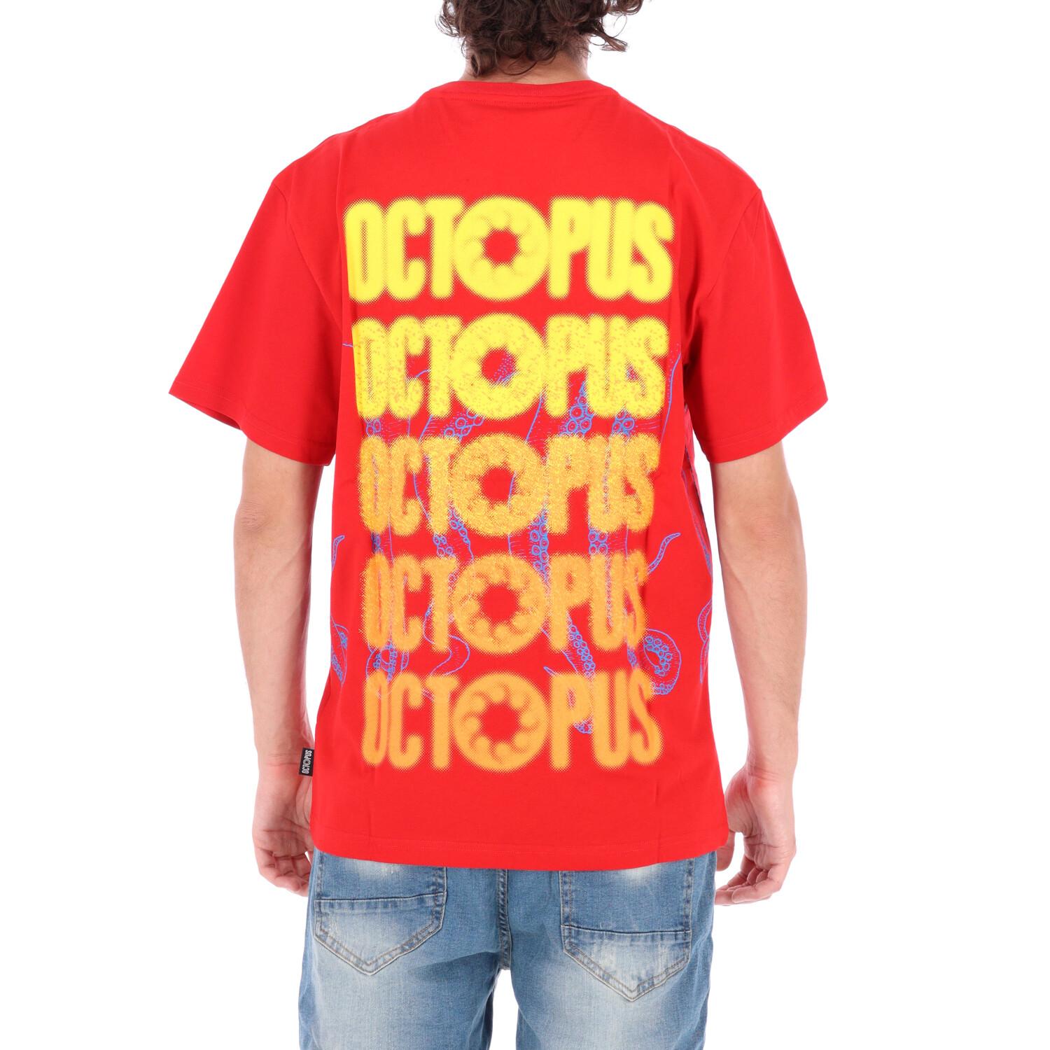 Octopus Blurred Tee RED