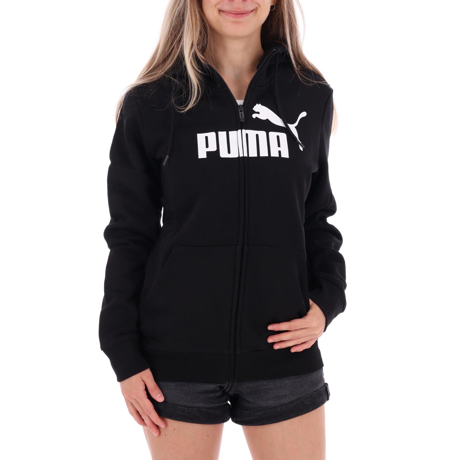 Puma Ess Logo Full Zip Hoodie BLACK