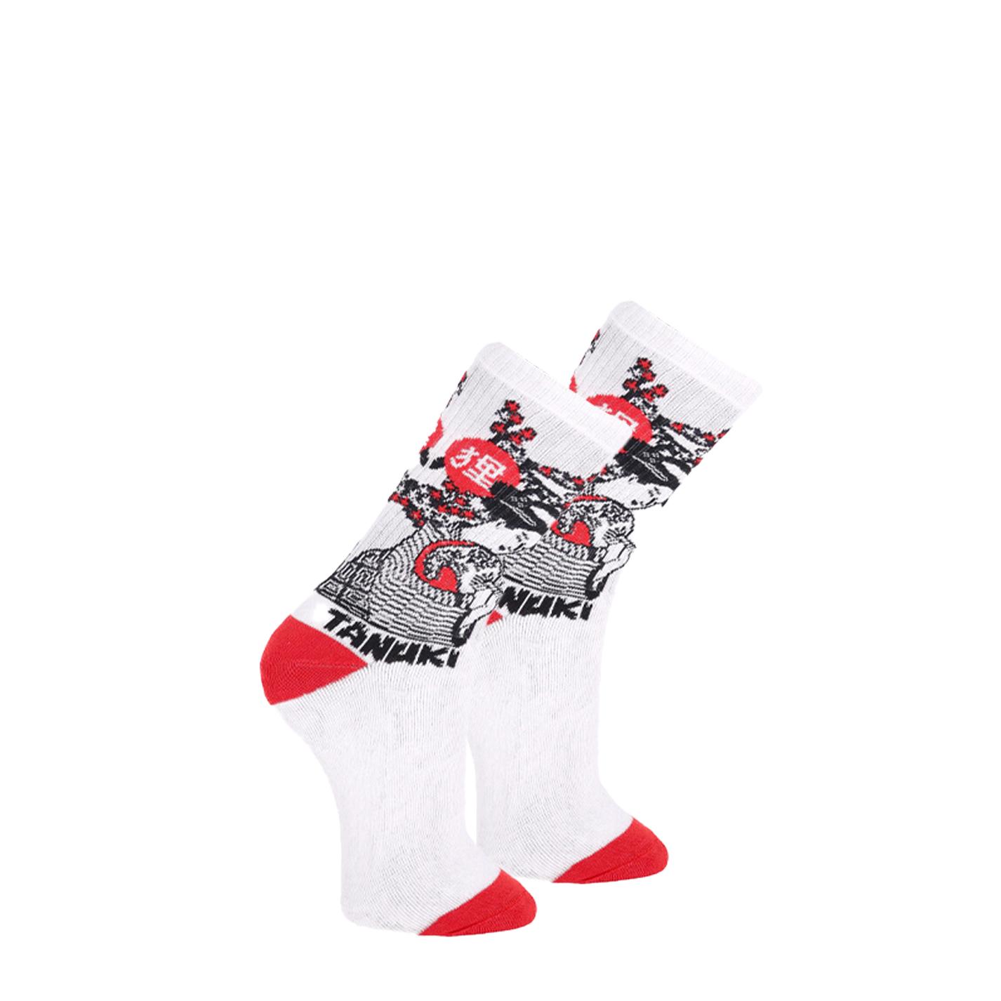 Tanuki Geisha Sock WHITE RED 